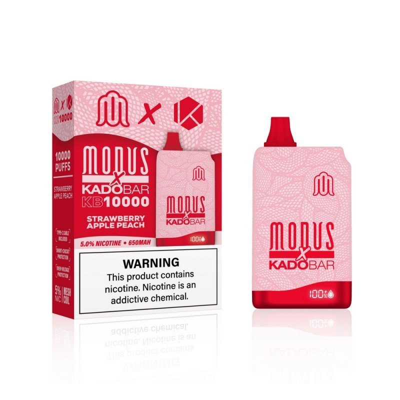 Strawberry Apple Peach Modus X Kado Bar KB10000 Puffs Disposable Vape